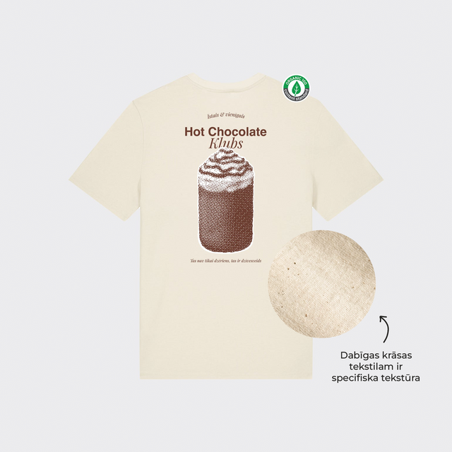 Organiskās kokvilnas T-krekls "Hot chocolate klubs"