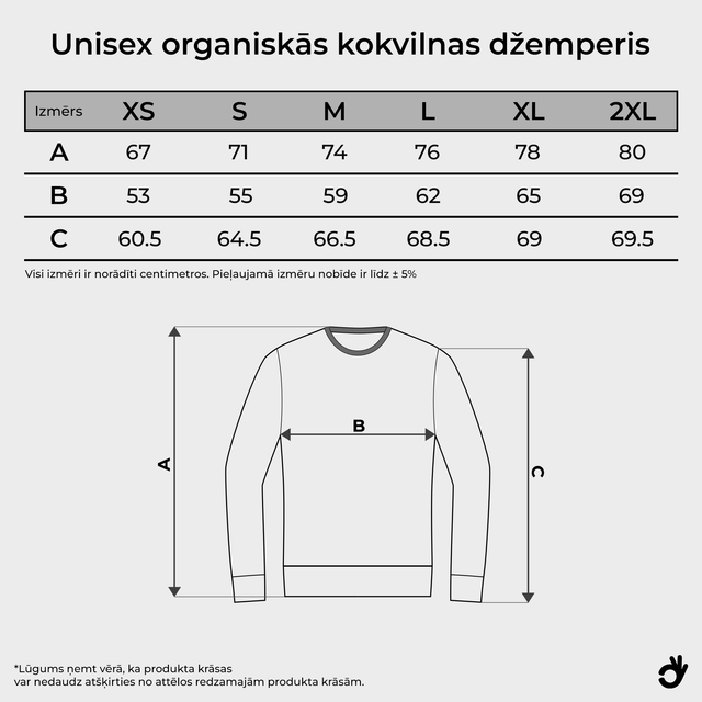 Organiskās kokvilnas džemperis "PA ĶIRBI"