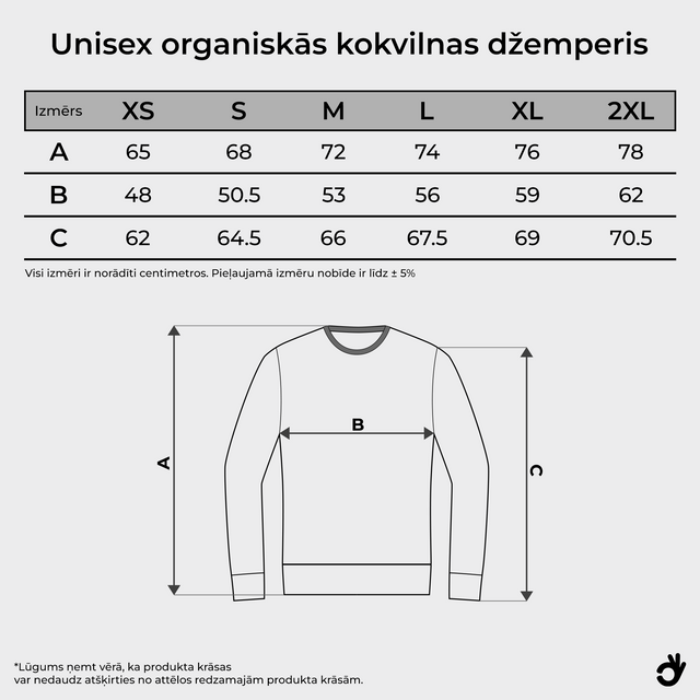 Organiskās kokvilnas džemperis "PA ĶIRBI"