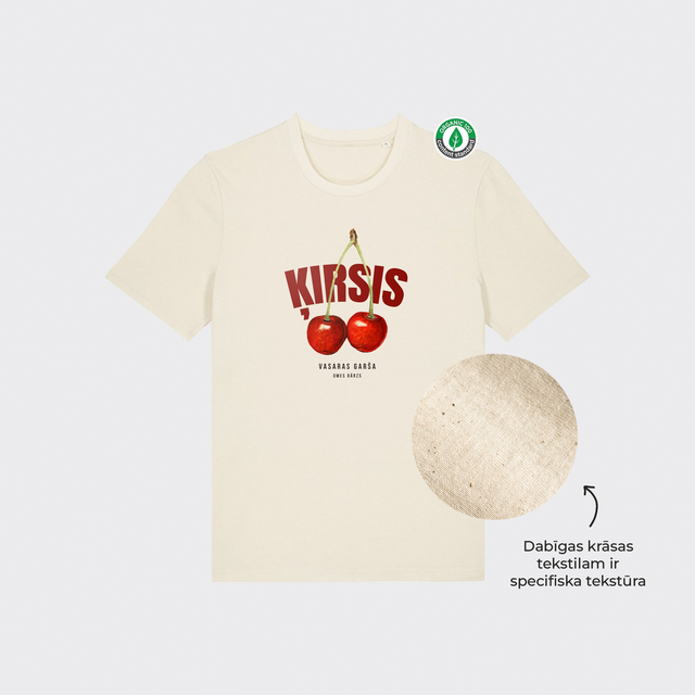 Organiskās kokvilnas T-krekls "ĶIRSIS"