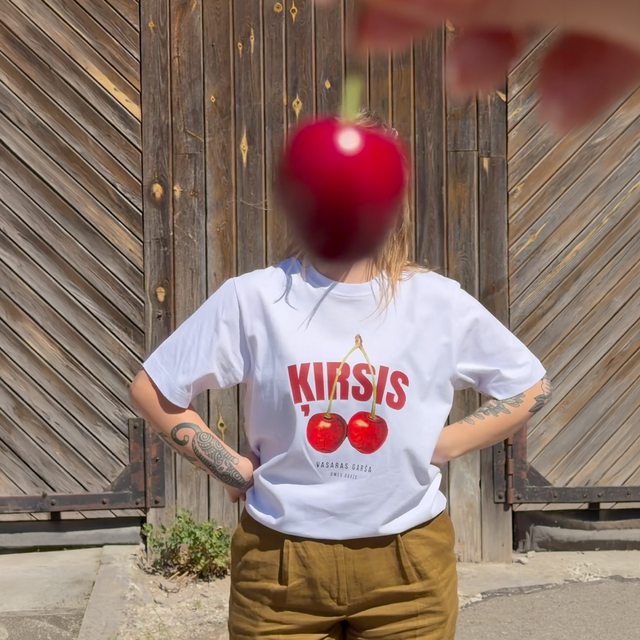 Organiskās kokvilnas T-krekls "ĶIRSIS"