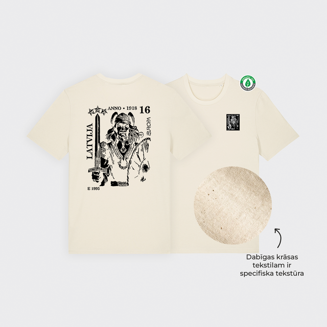 Organiskās kokvilnas T-krekls "Lāčplēša pastmarka"