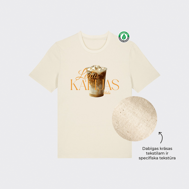 Organiskās kokvilnas T-krekls "Ledus kafijas klubs"