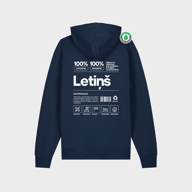 Organiskās kokvilnas hūdijs "Letiņš Etiķete"