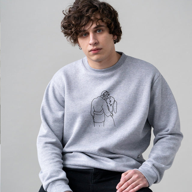 Unisex džemperis ar personalizētu "Line art"