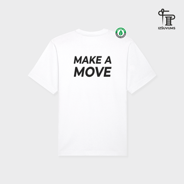 Organiskas Kokvilnas Izšūts T-krekls "Make a Move"