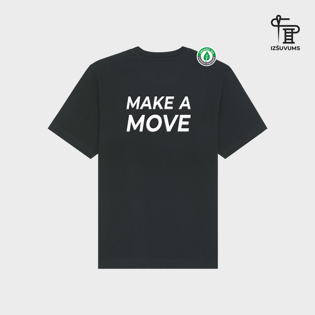 Organiskas Kokvilnas Izšūts T-krekls "Make a Move"