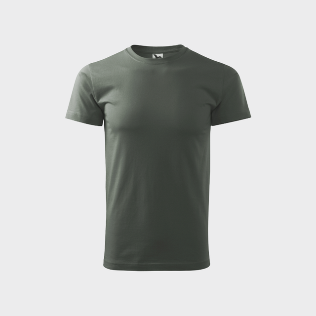 % Militāri pelēks, M un L izmēra unisex t-krekls ar tavu dizainu