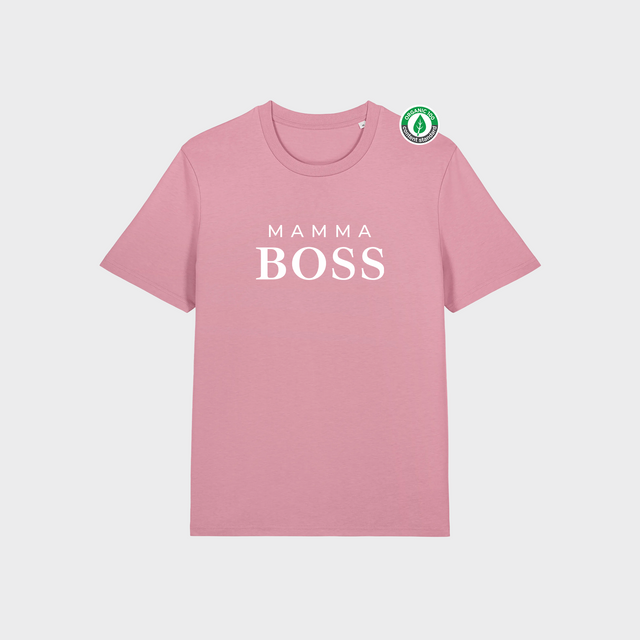 Organiskās kokvilnas T-krekls "Mamma BOSS"