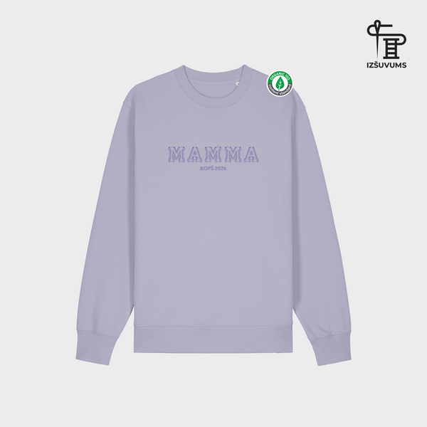 Izšūts organiskās kokvilnas džemperis "Mamma" ar personalizējamu gadu