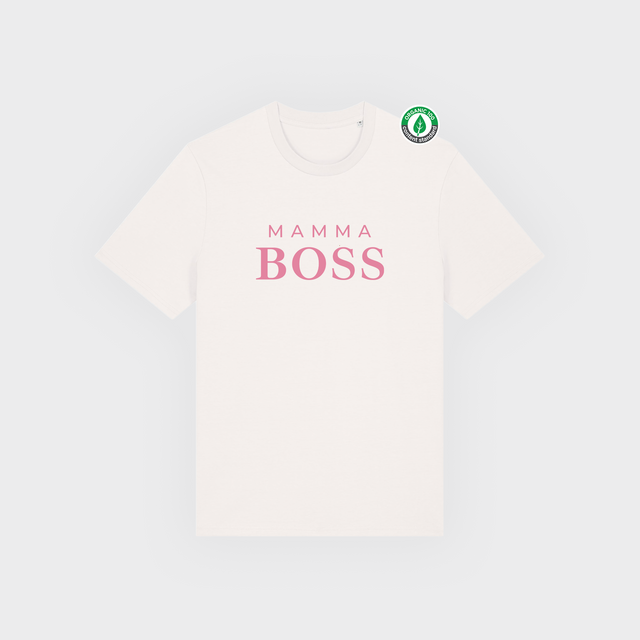 Organiskās kokvilnas T-krekls "Mamma BOSS"