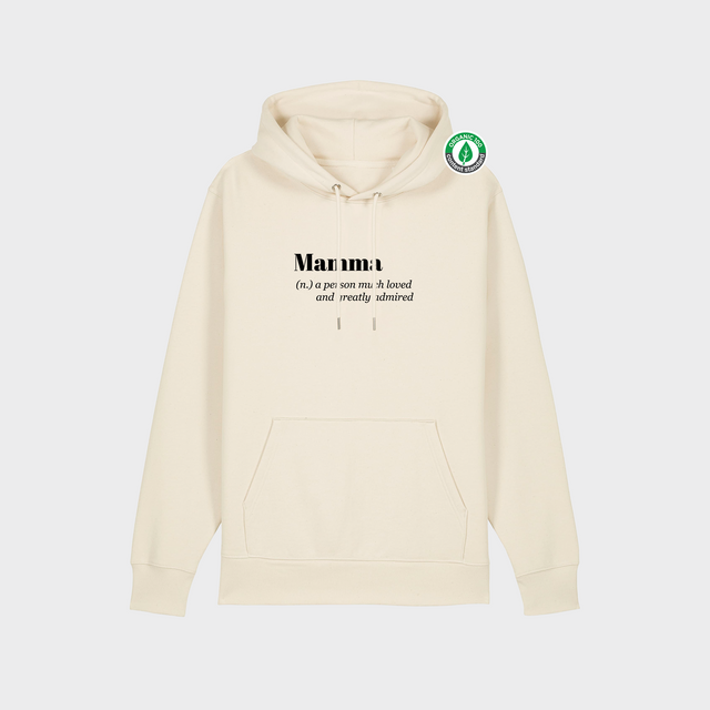 Organiskās kokvilnas hūdijs "Mamma (n.)"