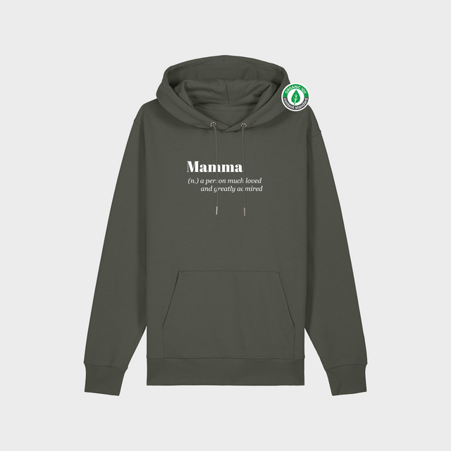 Organiskās kokvilnas hūdijs "Mamma (n.)"