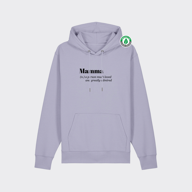 Organiskās kokvilnas hūdijs "Mamma (n.)"