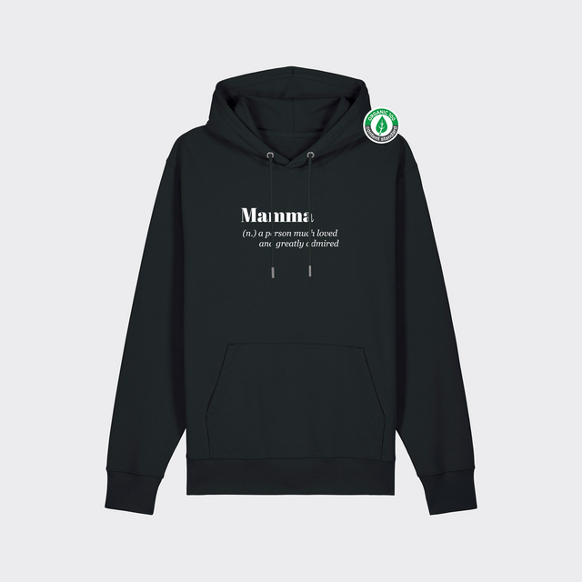 Organiskās kokvilnas hūdijs "Mamma (n.)"