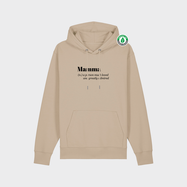 Organiskās kokvilnas hūdijs "Mamma (n.)"