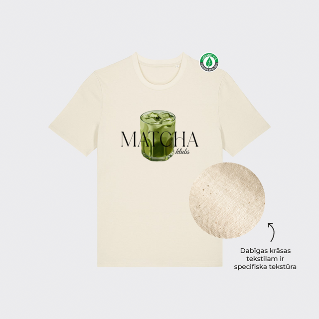 Organiskās kokvilnas T-krekls "Matcha klubs"