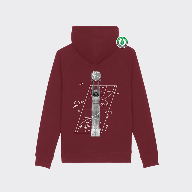 Organiskās kokvilnas hūdijs "Milda Basketboliste Melnbalts"