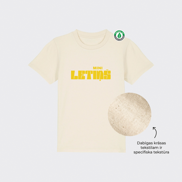Organiskās kokvilnas bērnu T-krekls "Mini Letiņš"