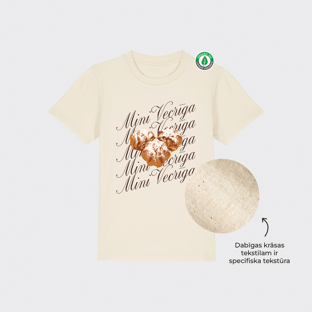 Organiskās kokvilnas bērnu T-krekls "Mini Vecrīga"