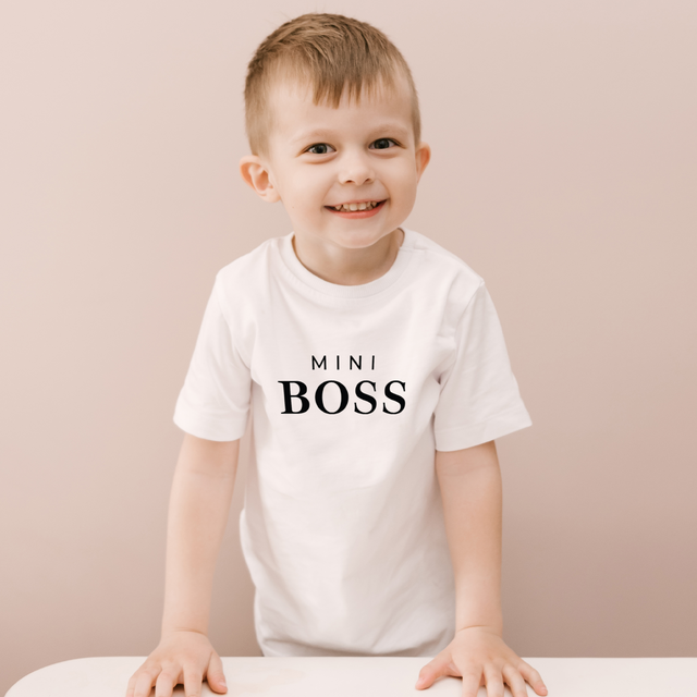Organiskās kokvilnas bērnu T-krekls "Mini BOSS"
