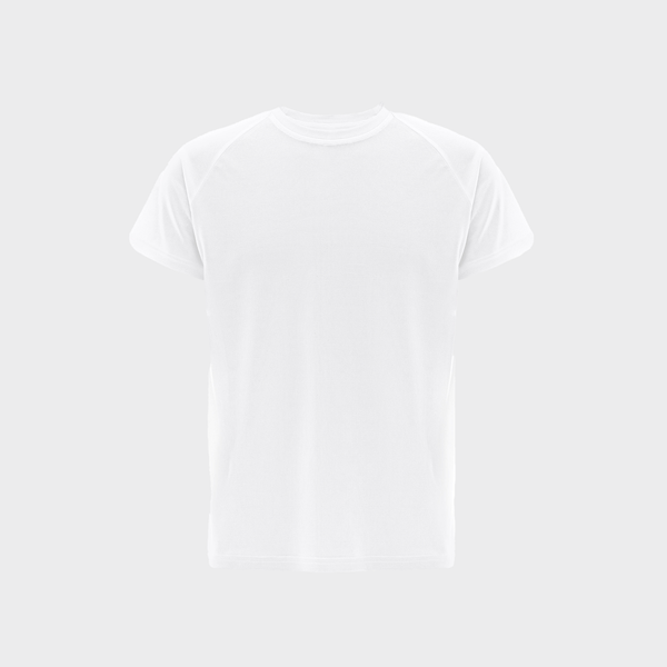 % Balts Unisex sporta t-krekls ar tavu dizainu