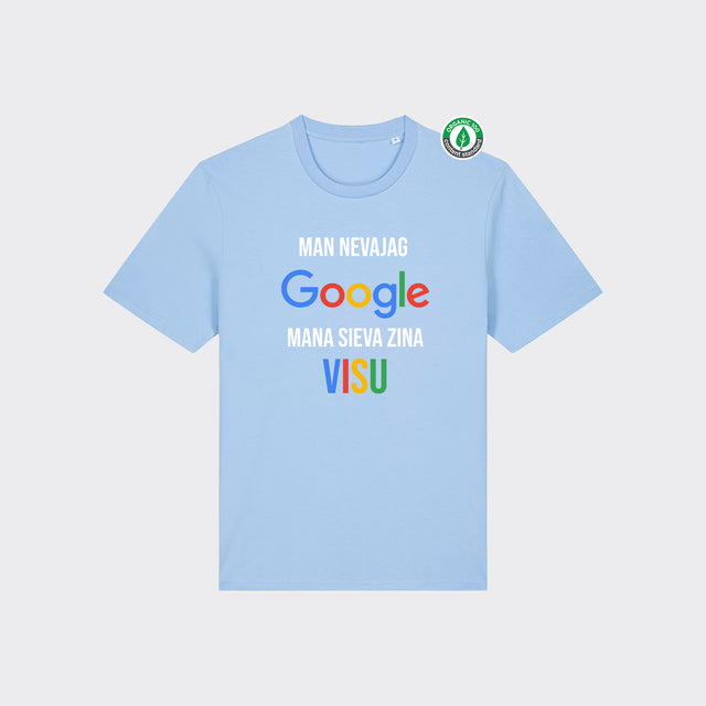 Organiskās kokvilnas T-krekls "Man nevajag Google"