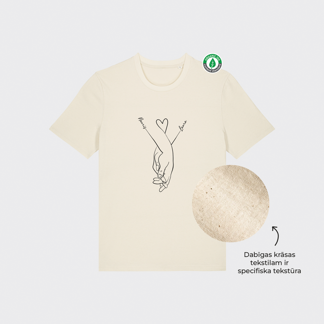 Organiskās kokvilnas Personalizējams T-krekls "Pāra rociņas"