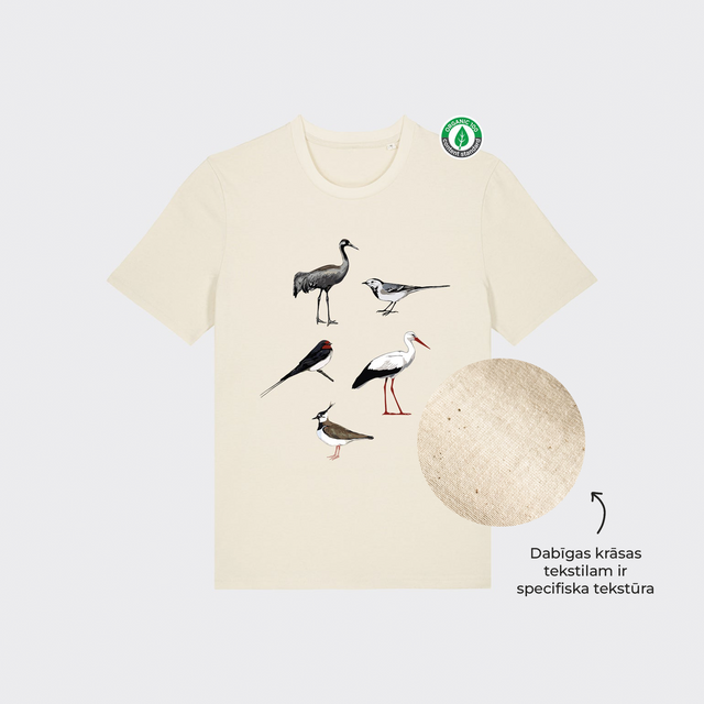 Organiskās kokvilnas T-krekls "Pavasara Putni"