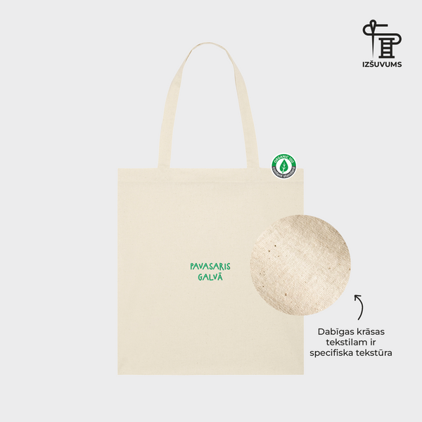 Izšūts auduma maisiņš "Pavasaris galvā"