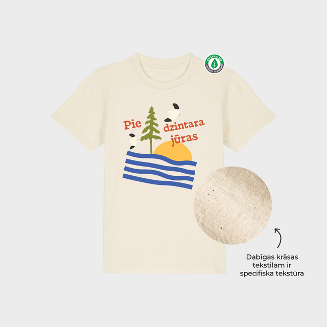 Organiskās kokvilnas bērnu T-krekls "Pie dzintara jūras"