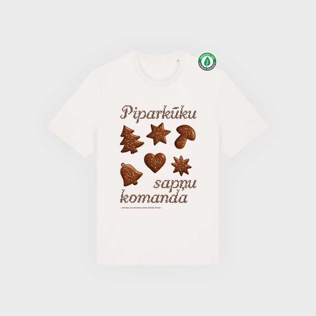 Organiskās kokvilnas T-krekls "Piparkūku komanda"
