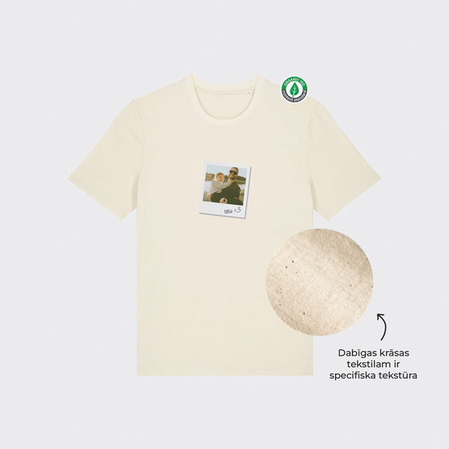 Organiskās kokvilnas T-krekls "Polaroids ar personalizētu foto"