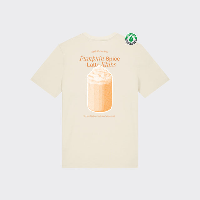 Organiskās kokvilnas T-krekls "Pumpkin spice latte klubs"