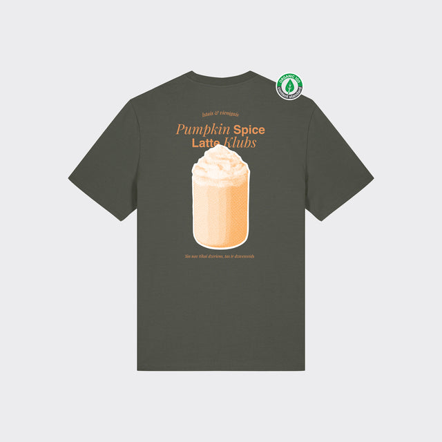 Organiskās kokvilnas T-krekls "Pumpkin spice latte klubs"