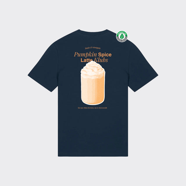 Organiskās kokvilnas T-krekls "Pumpkin spice latte klubs"