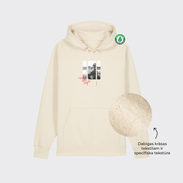 Organiskās kokvilnas hūdijs "Personalizēts retro foto"