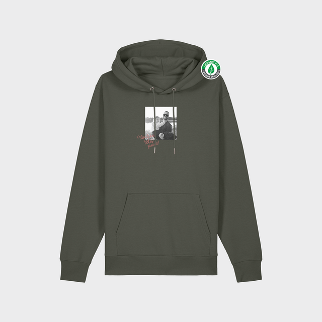 Organiskās kokvilnas hūdijs "Personalizēts retro foto"