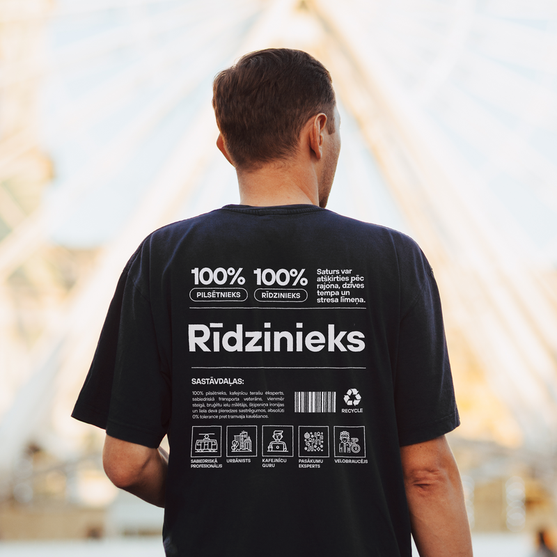 Organiskās kokvilnas T-krekls "Rīdzinieks Etiķete"