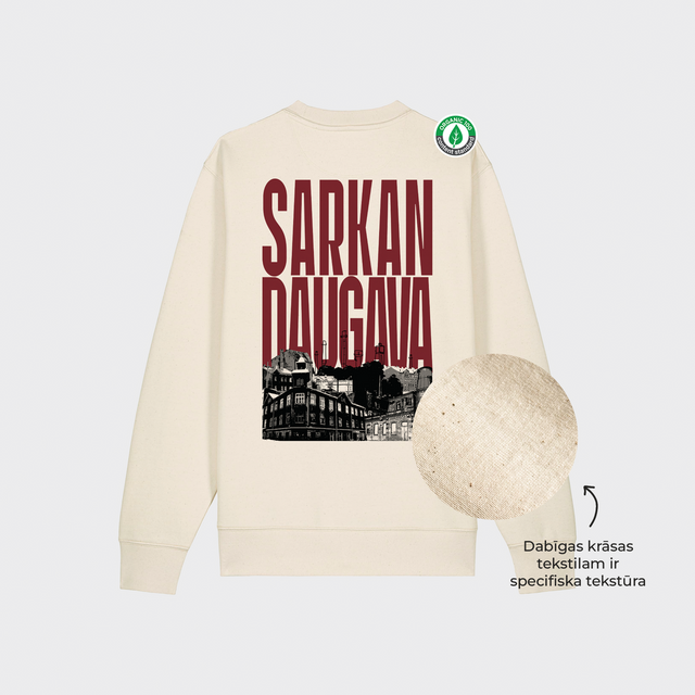 Organiskās kokvilnas džemperis "Sarkandaugava"