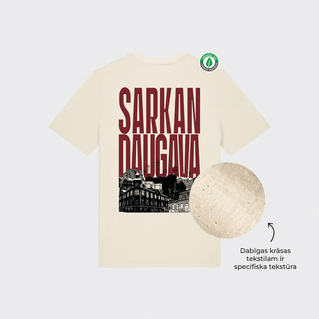 Organiskās kokvilnas T-krekls "Sarkandaugava"