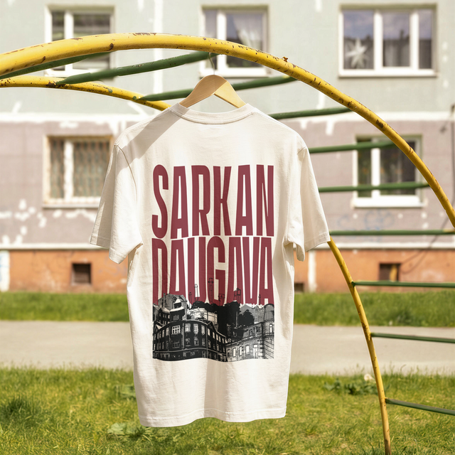 Organiskās kokvilnas T-krekls "Sarkandaugava"