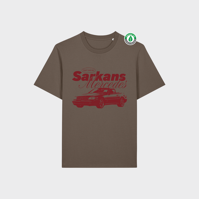 Organiskās kokvilnas T-krekls "Sarkans Mercedes"