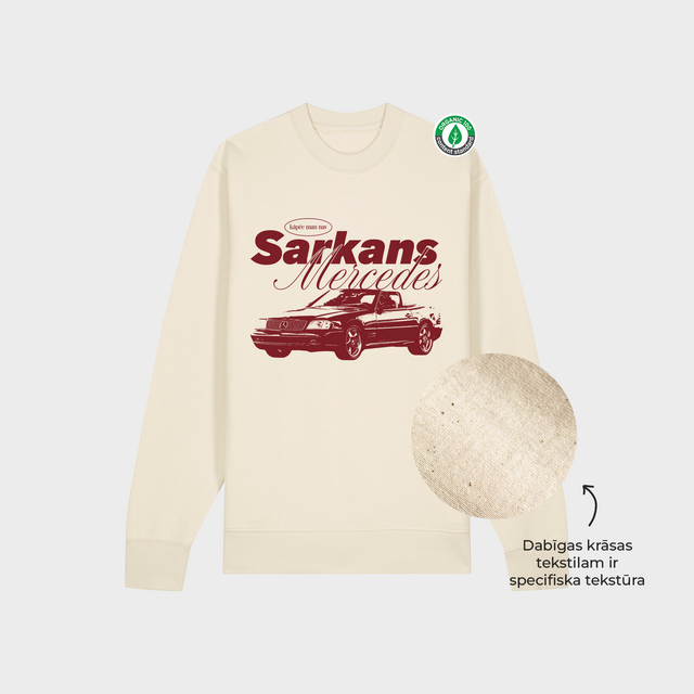 Organiskās kokvilnas džemperis "Sarkans Mercedes"