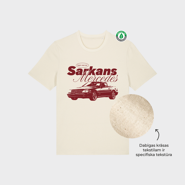 Organiskās kokvilnas T-krekls "Sarkans Mercedes"