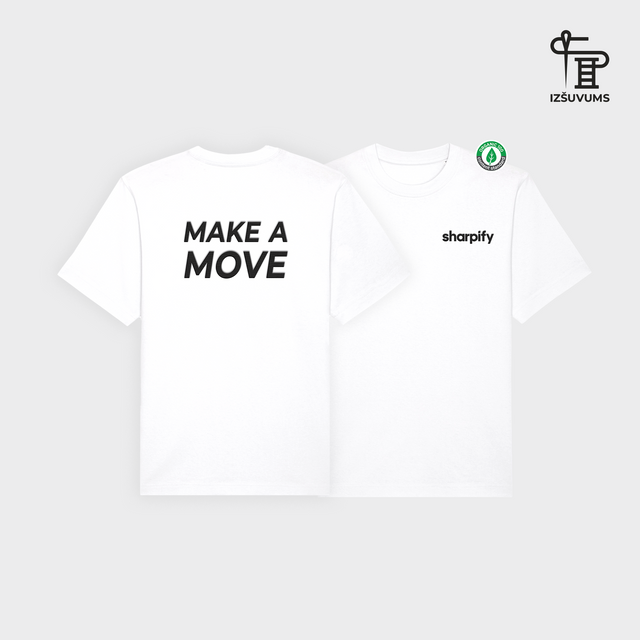 Organiskas Kokvilnas Izšūts T-krekls "Make a Move"