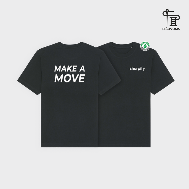 Organiskas Kokvilnas Izšūts T-krekls "Make a Move"