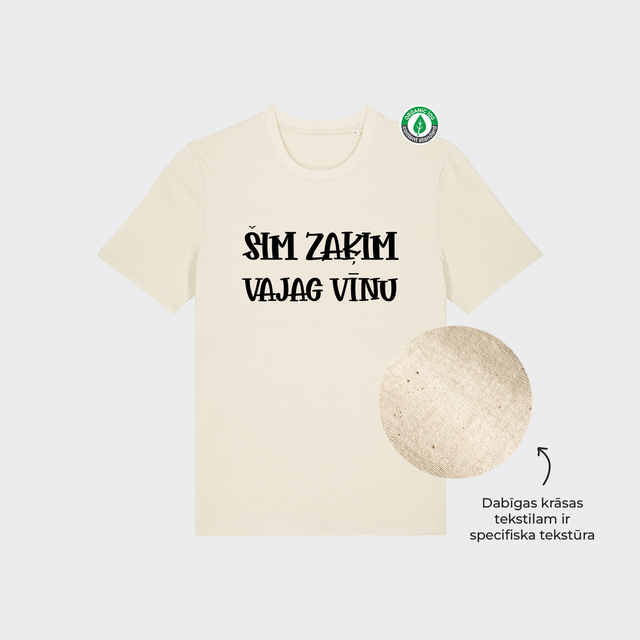 Organiskās kokvilnas T-krekls  "Šim zaķim vajag vīnu 2"