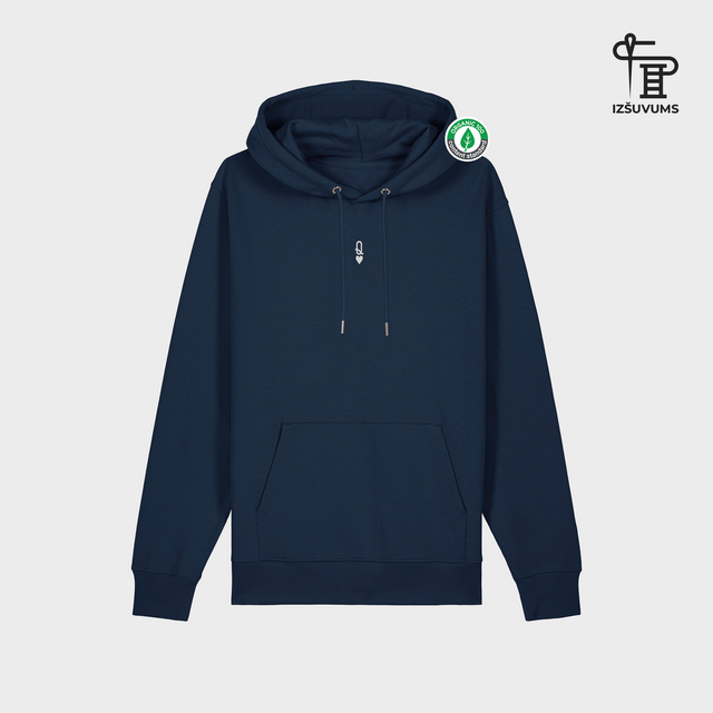 Izšūts organiskās kokvilnas hūdijs