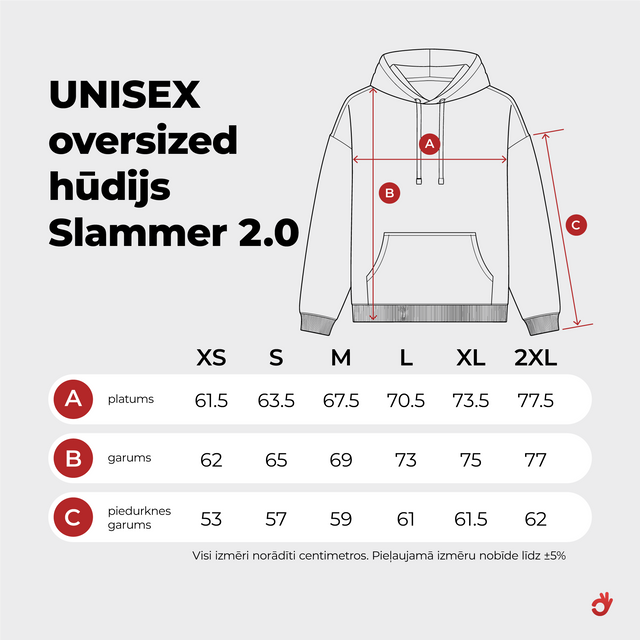 Organiskās kokvilnas oversized hūdijs Slammer 2.0